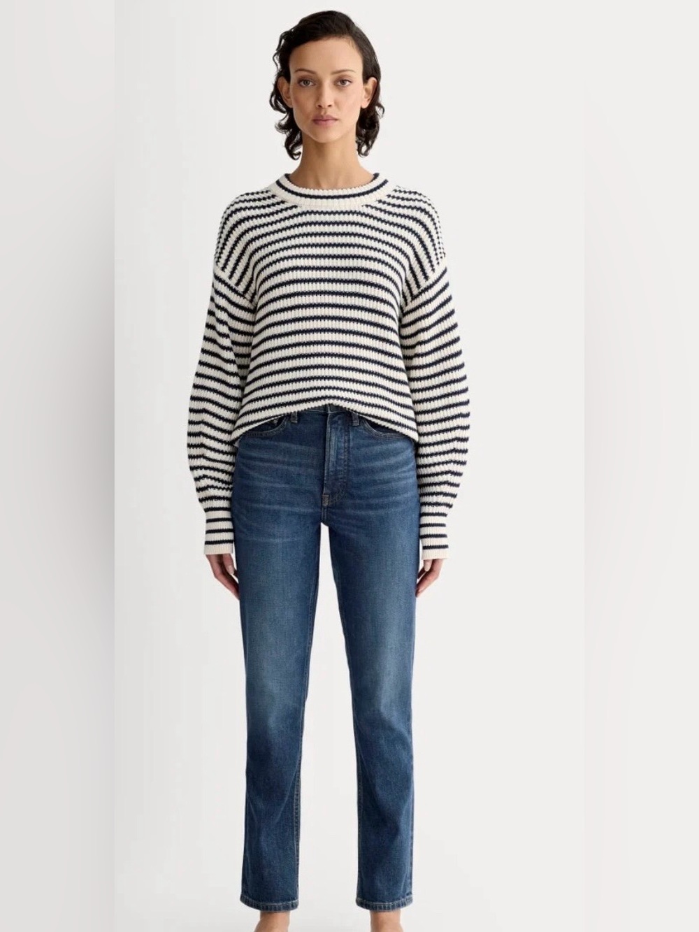 Everlane The Cheeky High-Rise Slim Straight Jeans in Dark Blue
